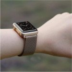 Wholesale Premium Color Stainless Steel Magnetic Milanese Loop Strap Wristband for Apple Watch Series Ultra/8/7/6/5/4/3/2/1/SE - 49MM/45MM/44MM/42MM (Gold)